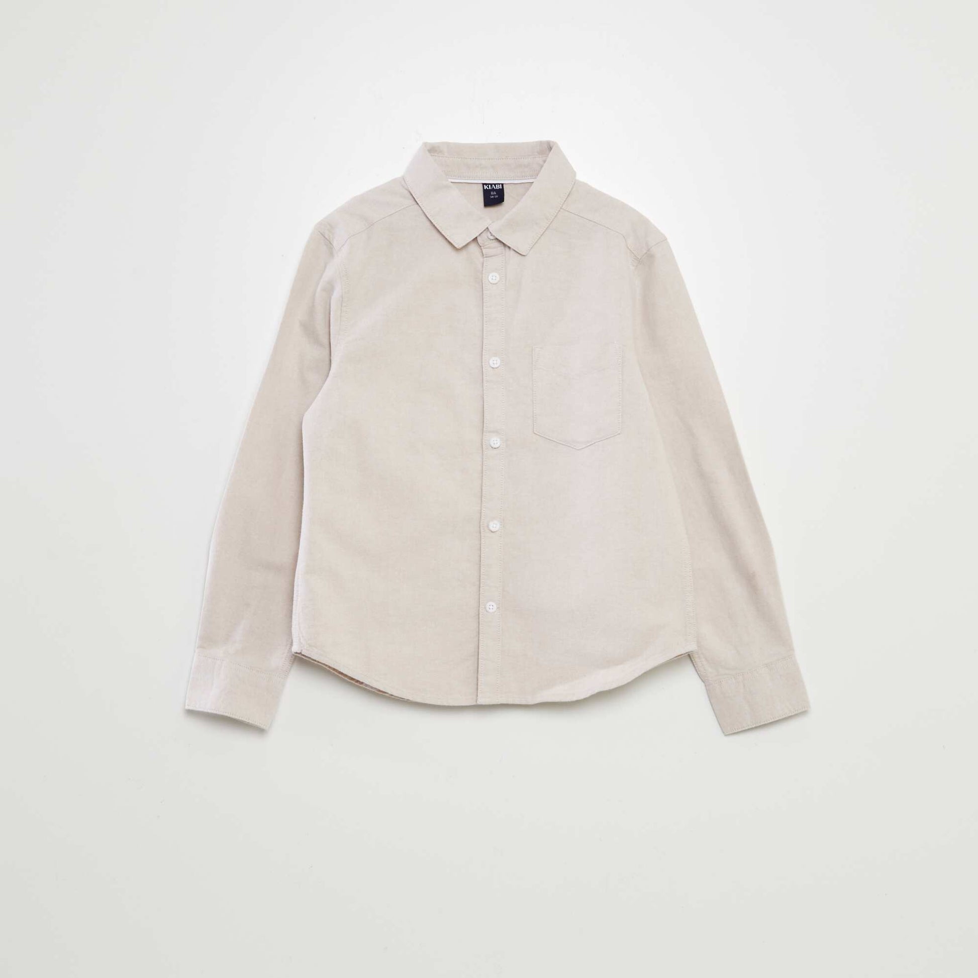 Chemise manches longues oxford Beige