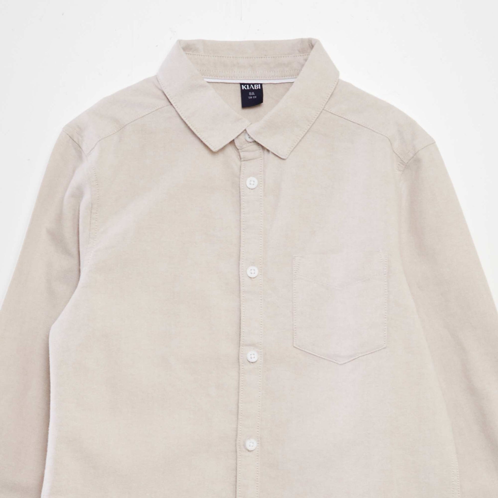 Chemise manches longues oxford Beige