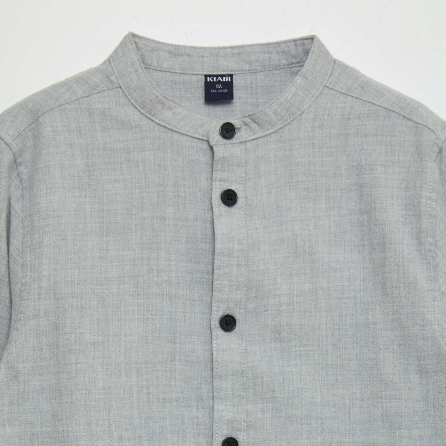 Chemise en flanelle avec col mao GRIS