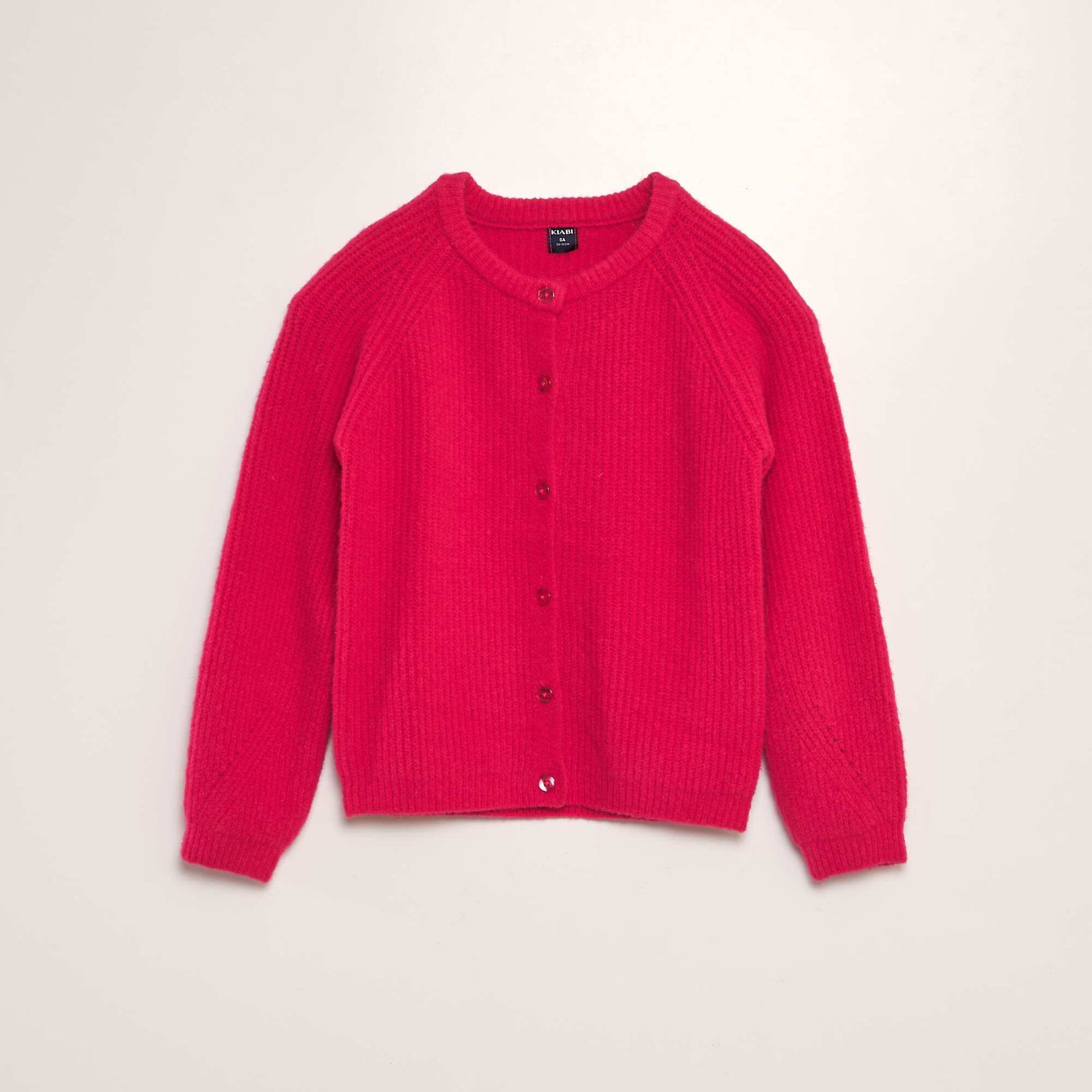 Gilet en maille col rond Rose