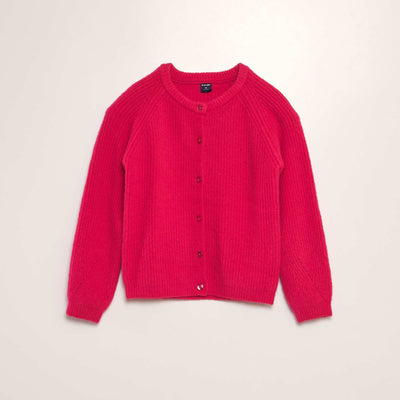 Gilet en maille col rond Rose