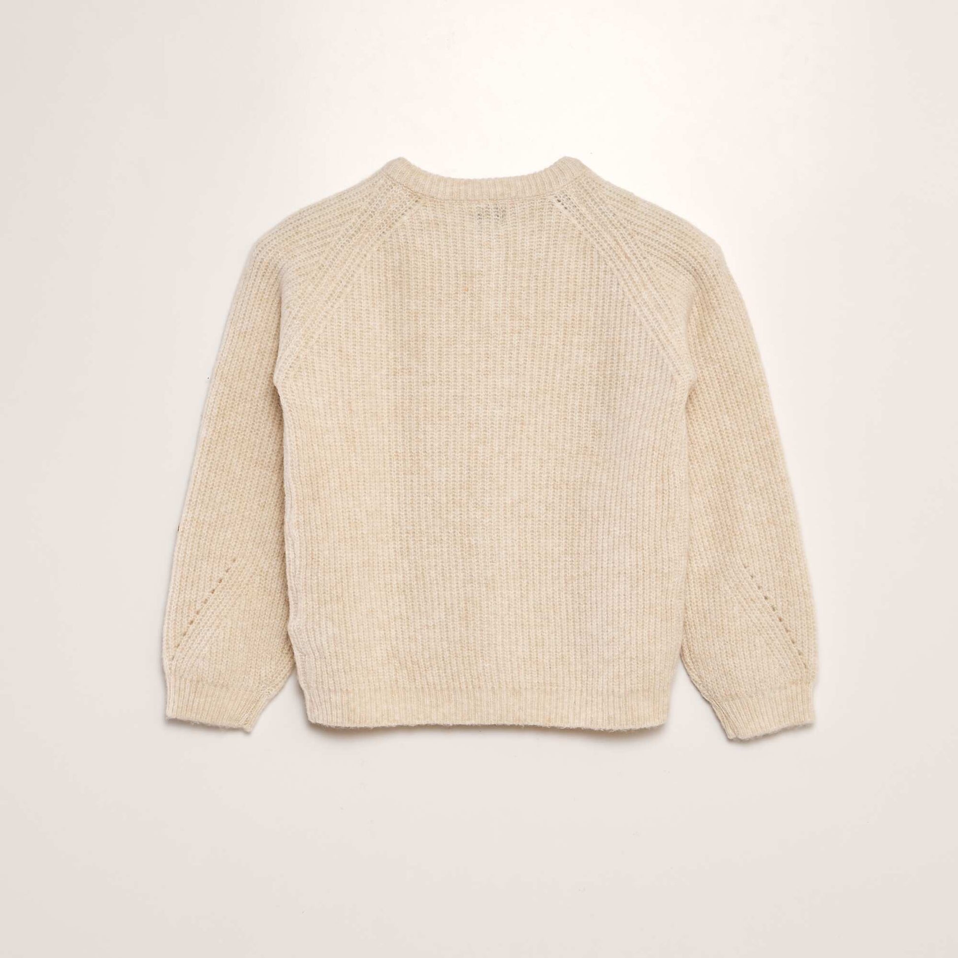 Gilet en maille col rond Beige