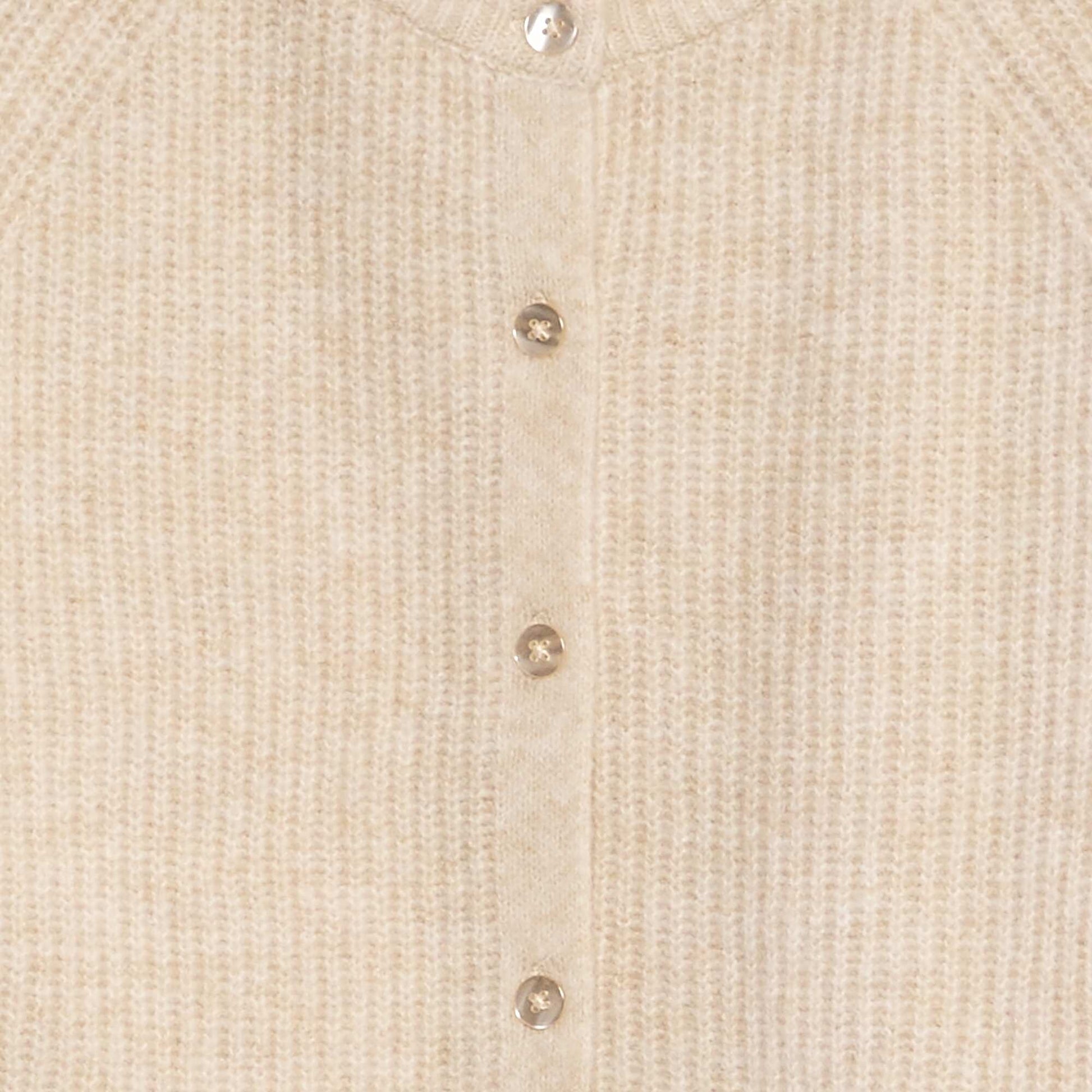 Gilet en maille col rond Beige