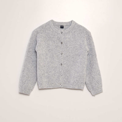 Gilet en maille col rond Gris