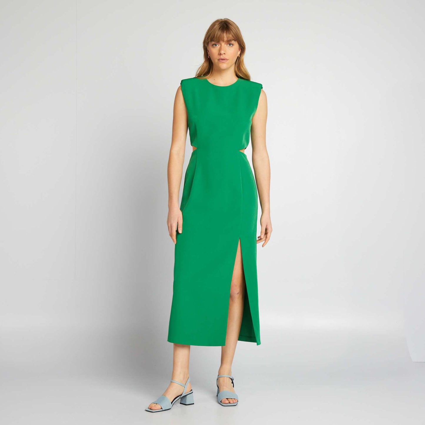 Robe longue à ouvertures vert