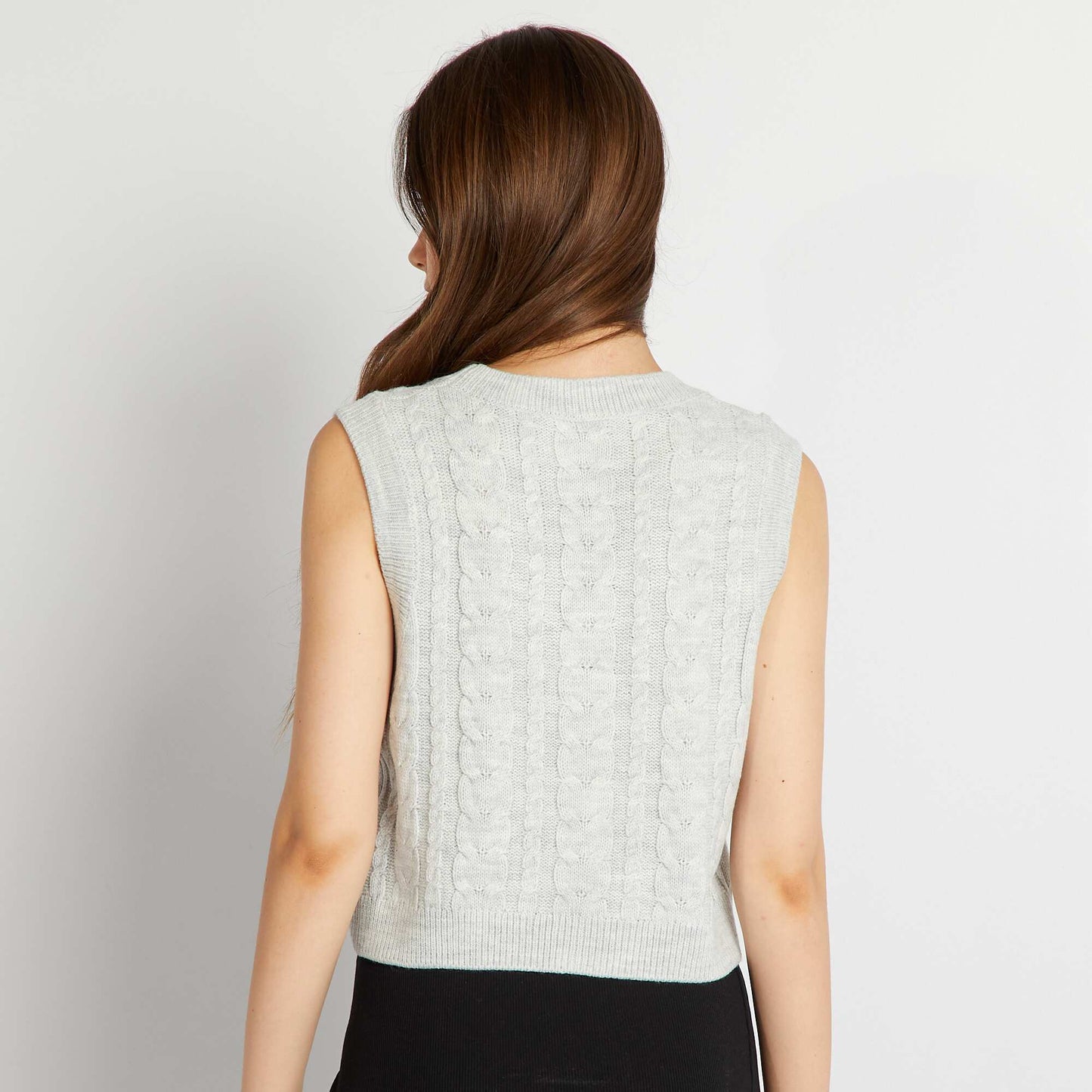 Gilet sans manches cropped Gris