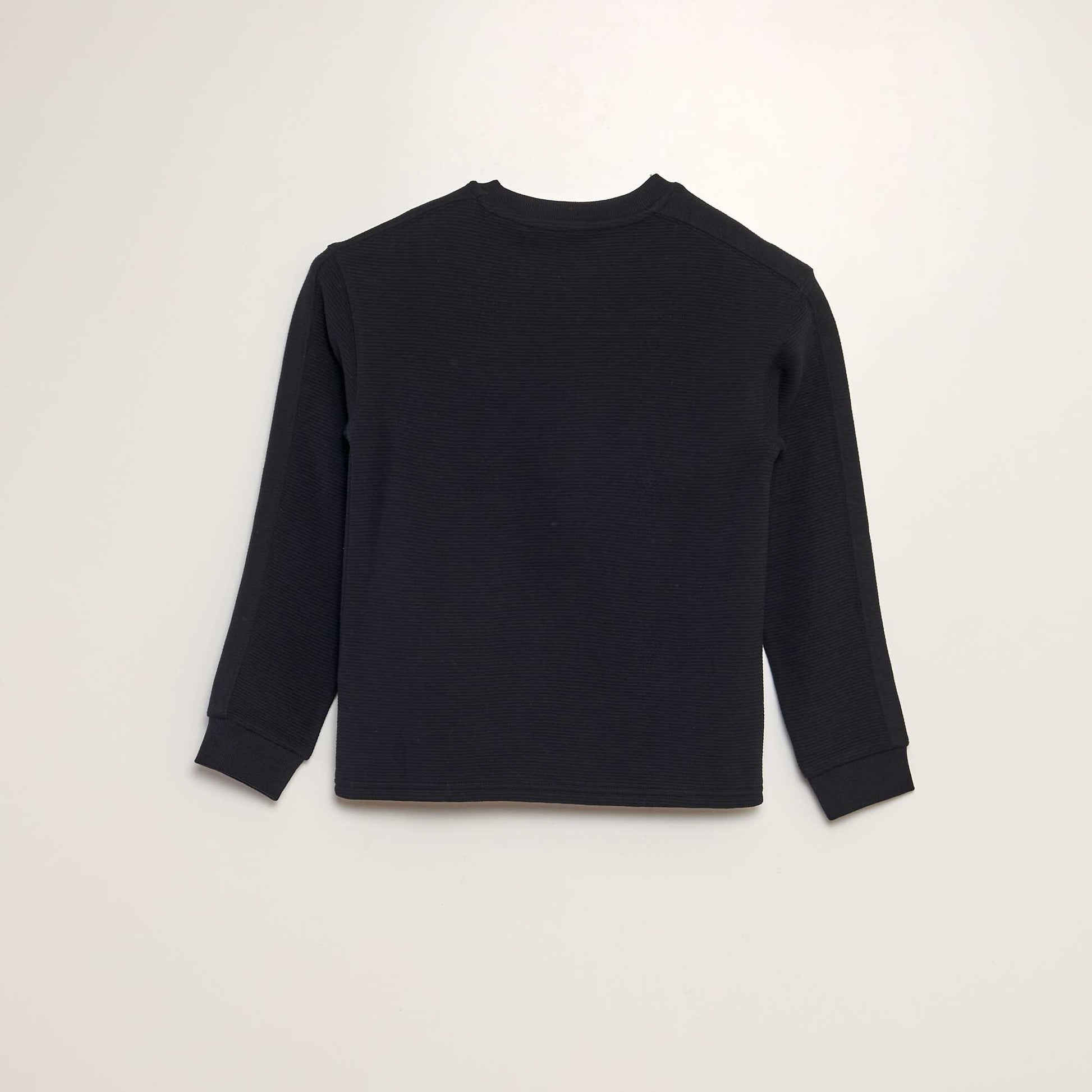 T-shirt large en maille c tel e noir