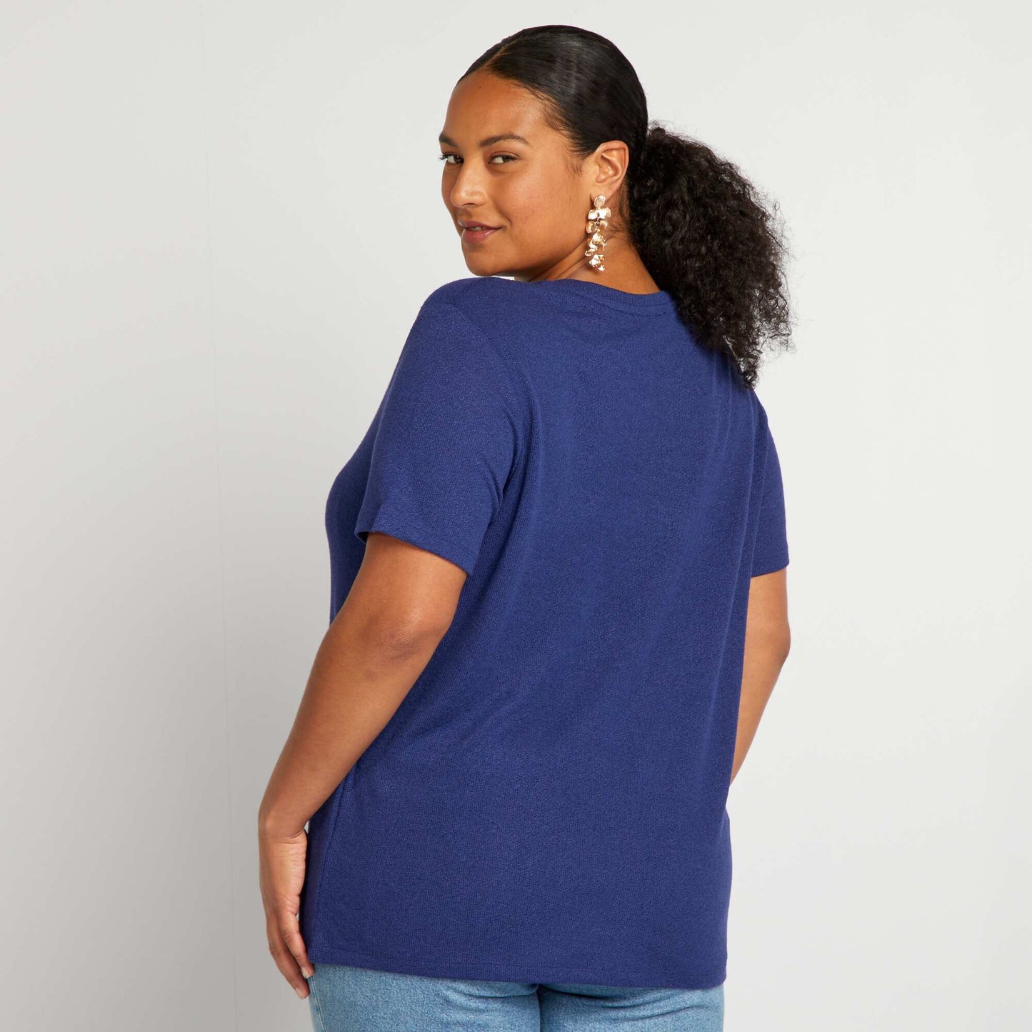 T-shirt classique fluide Bleu