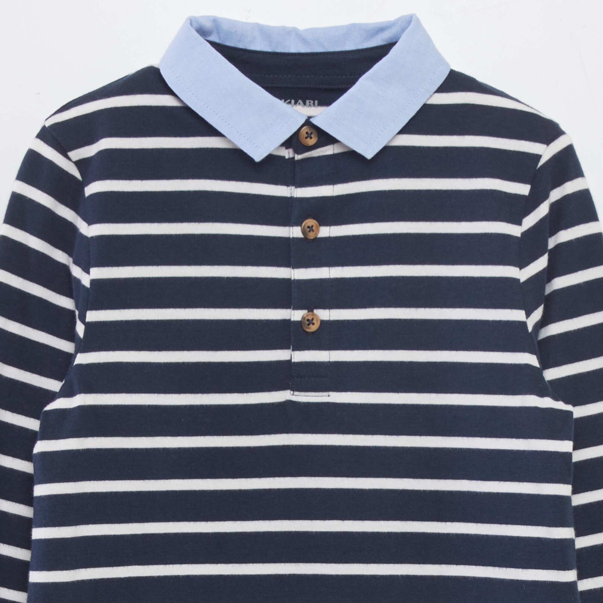 Polo en jersey bicolore Bleu