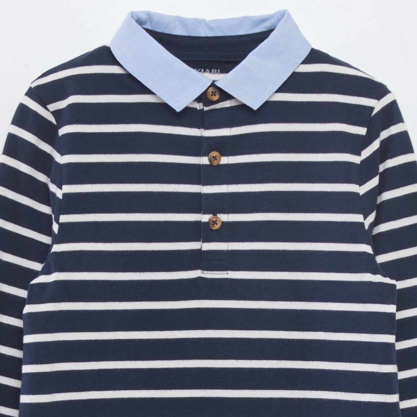 Polo en jersey bicolore Bleu
