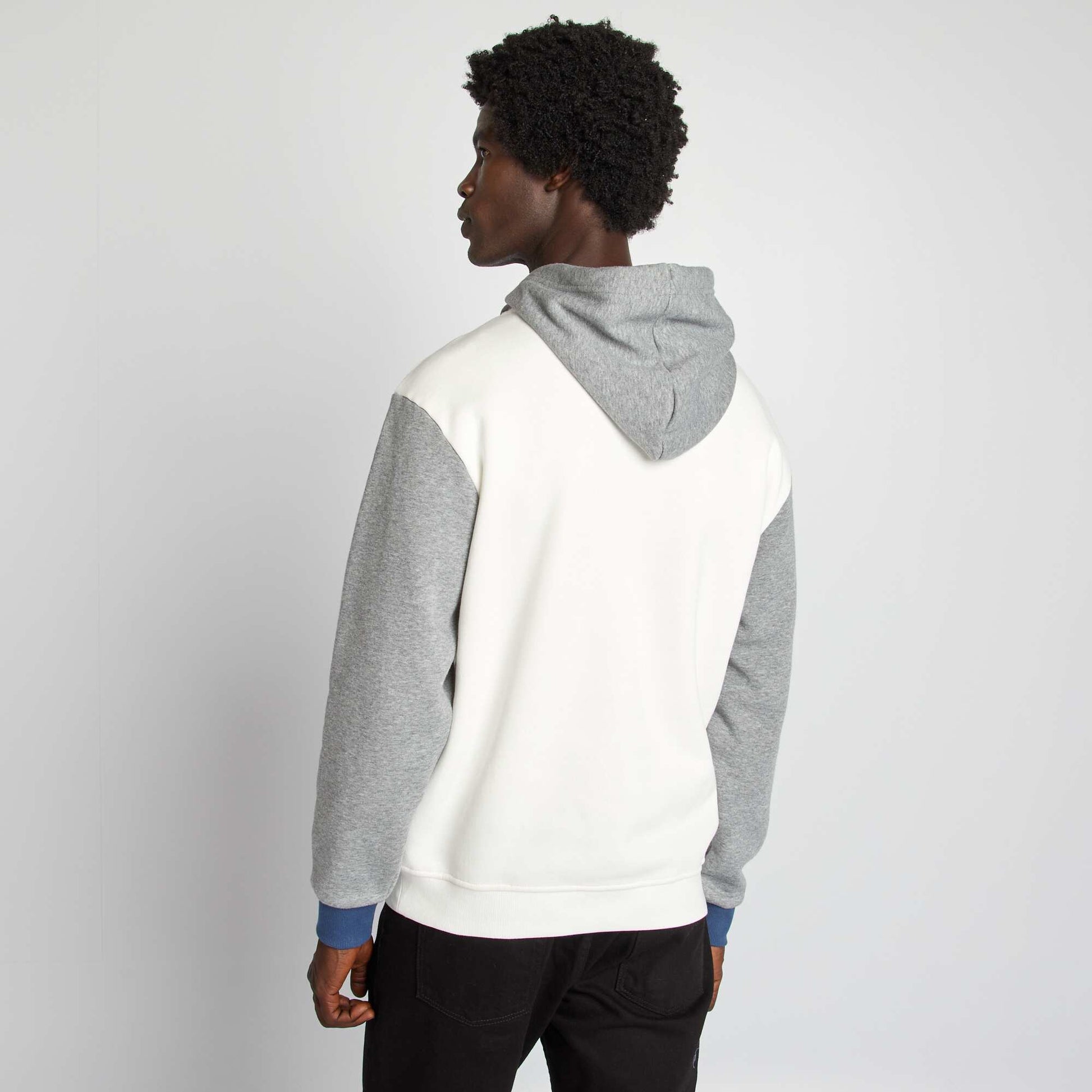 Sweat à capuche tricolore Blanc