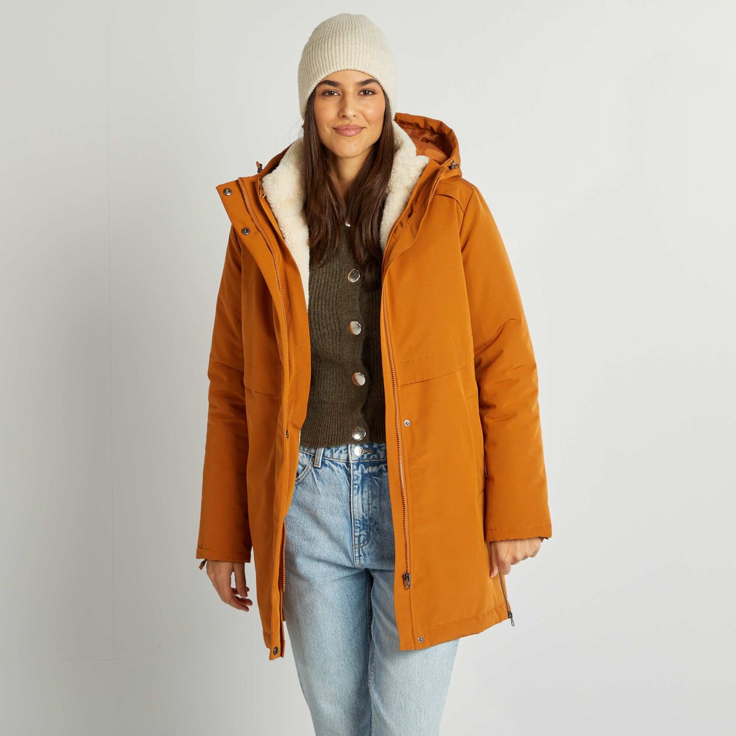 Parka fourrée 3-en-1 Marron