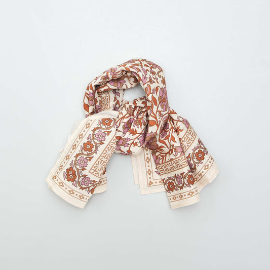 Foulard rectangulaire beige