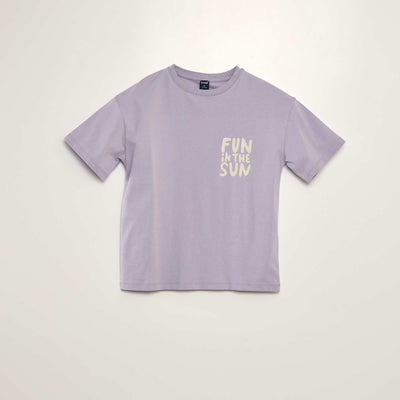 T-shirt large imprim Violet
