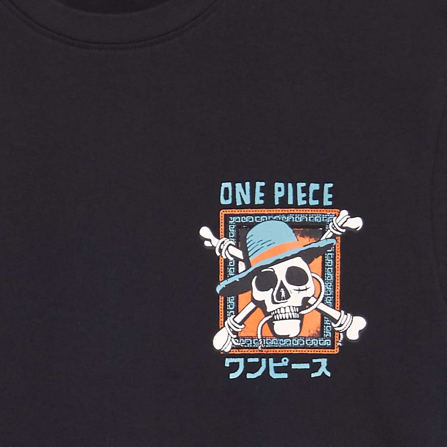 T-shirt 'One Piece' à col rond noir