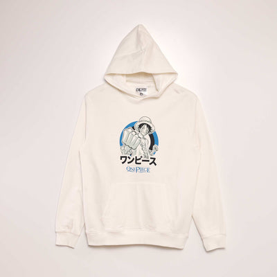 Sweat en molleton 'One Piece' Blanc cr me
