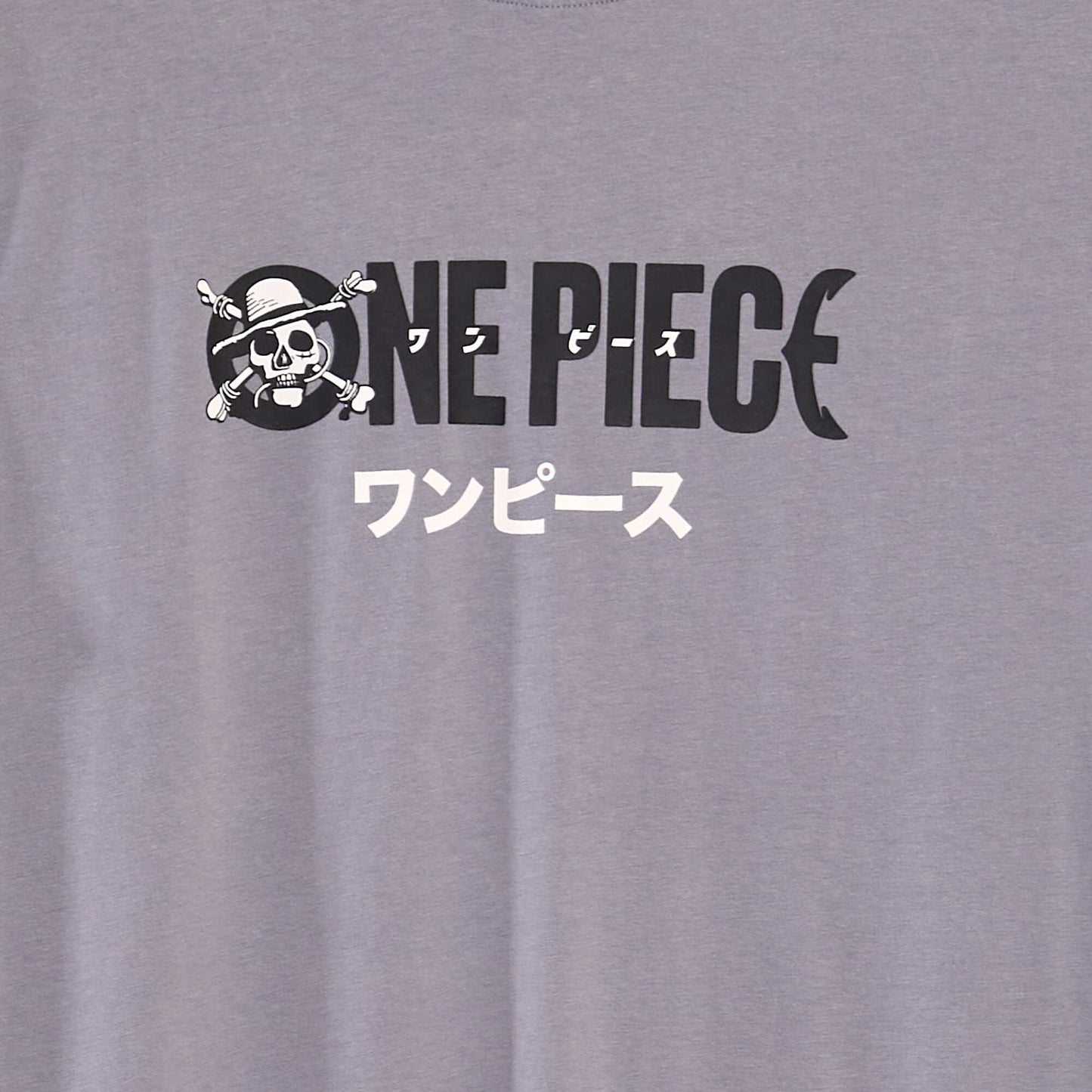 Tee-shirt 'One Piece'   col rond Bleu gris