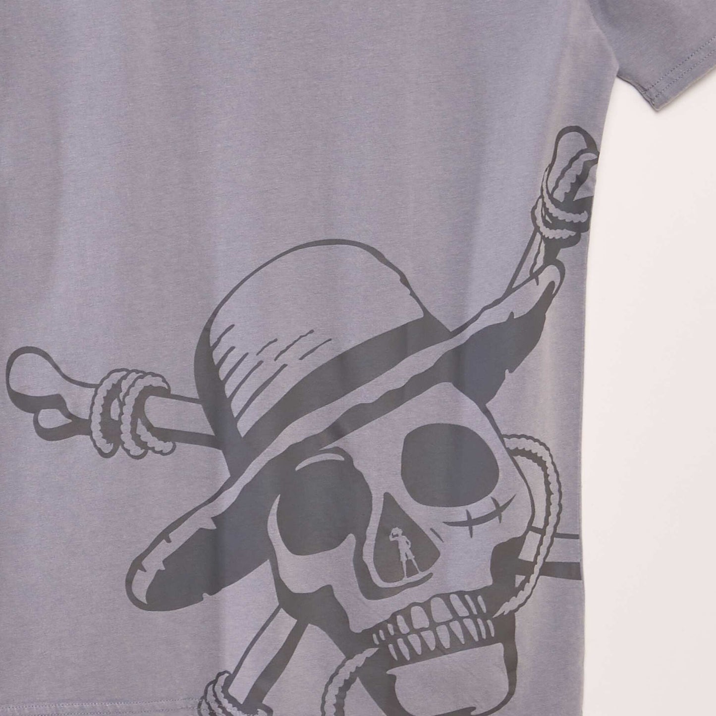 Tee-shirt 'One Piece'   col rond Bleu gris