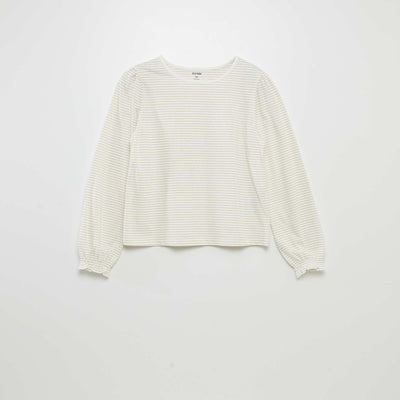 T-shirt rayures paillet es Blanc