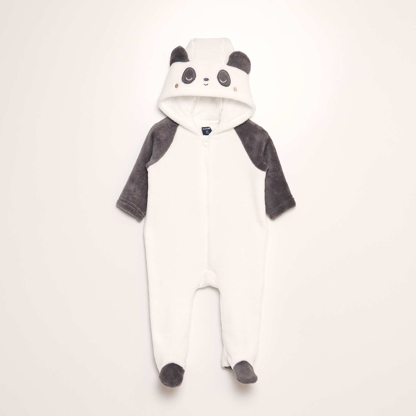 Combinaison polaire 'panda' Blanc/gris