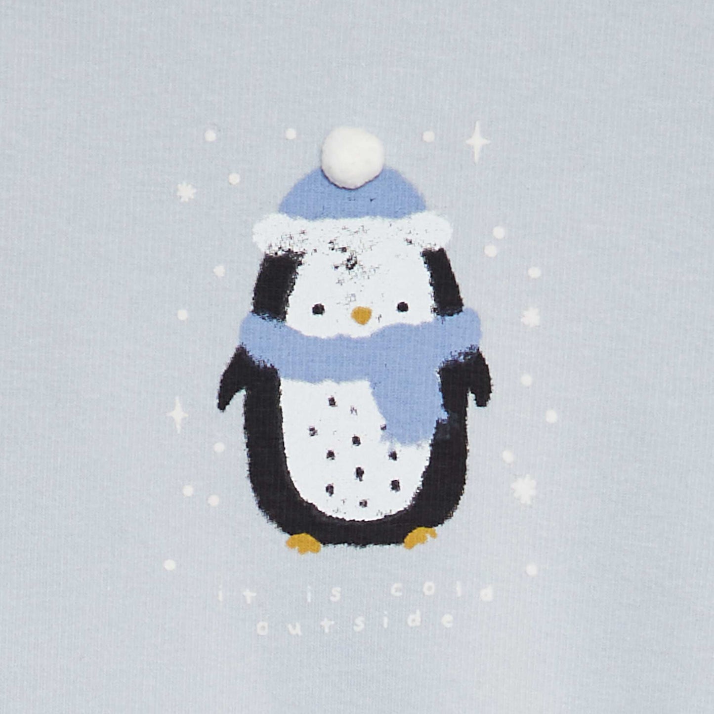 Sweat de Noël velours Bleu pingouin