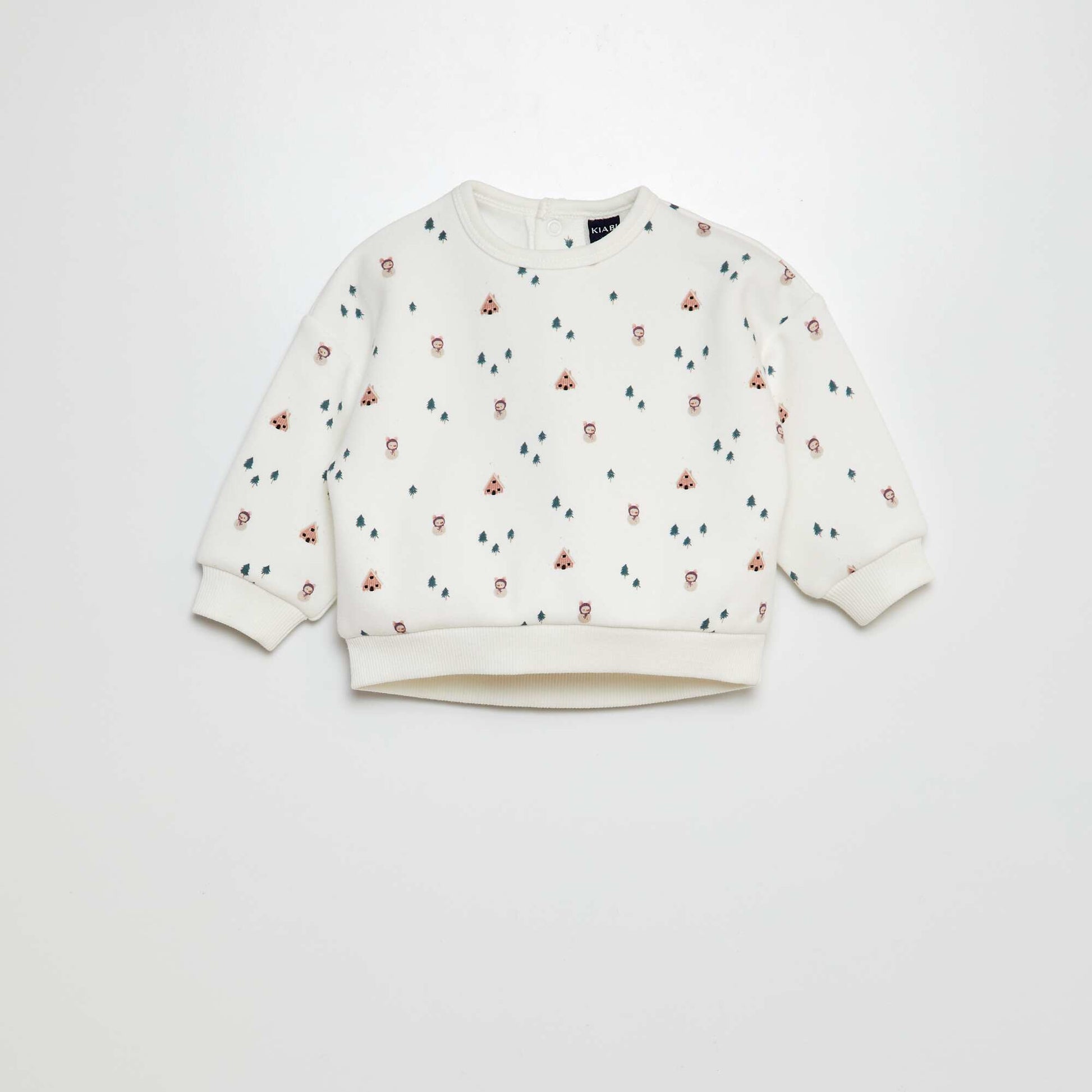 Sweat de No l velours Blanc imprim