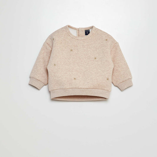 Sweat épais motifs étoiles Beige étoiles