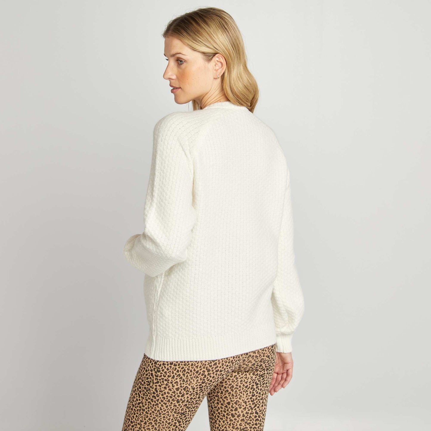 Pull d'allaitement maille torsad e blanc