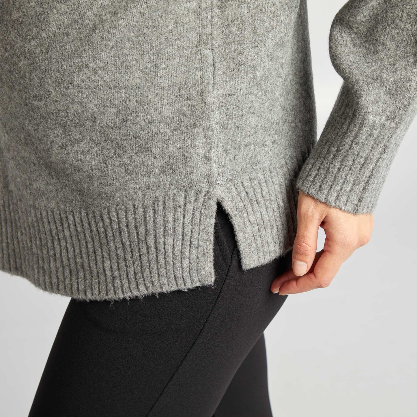 Pull de maternité avec perles Gris