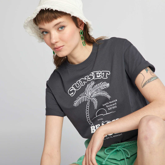 Tee-shirt oversize imprim Noir