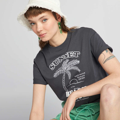 Tee-shirt oversize imprim Noir