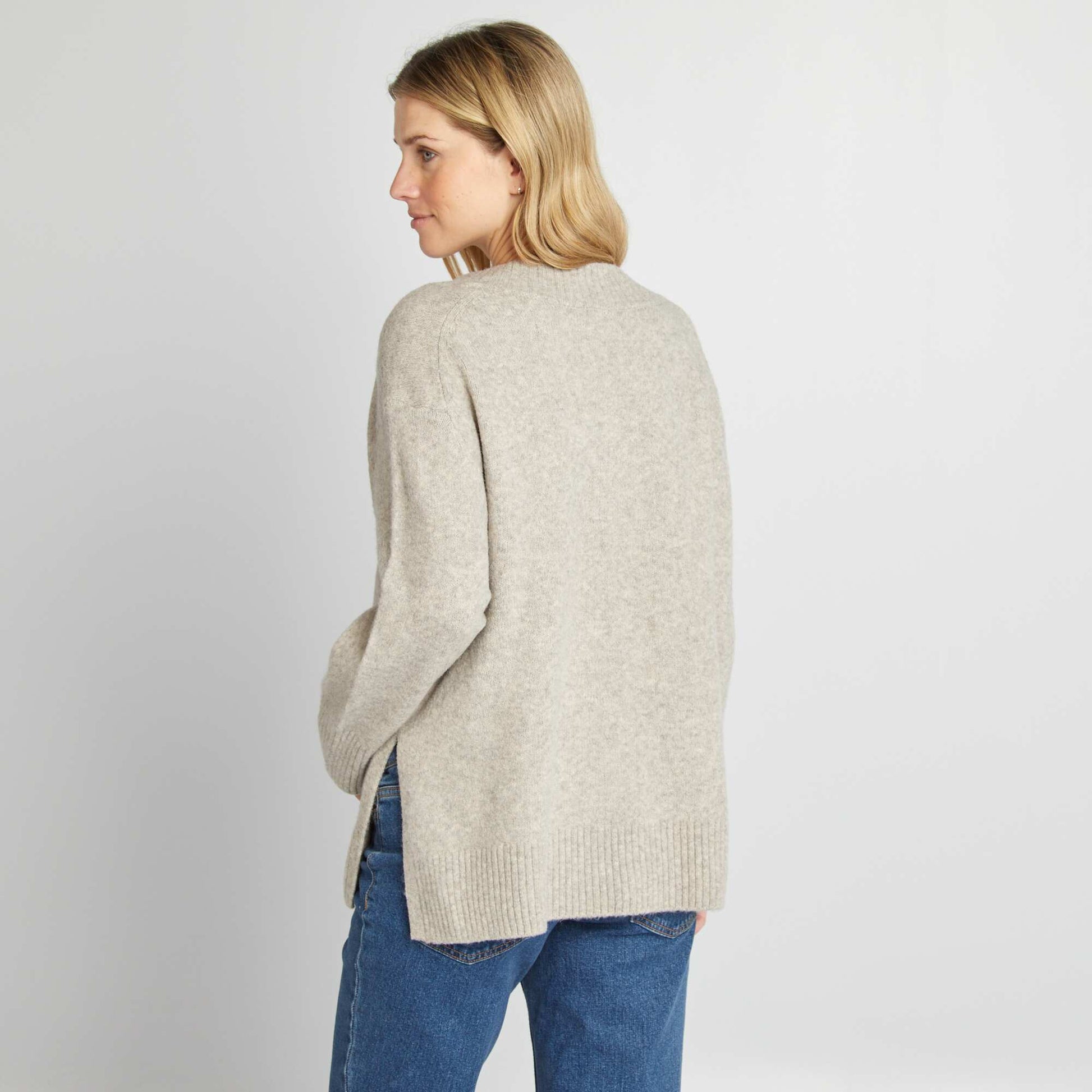 Pull grossesse à col V Gris