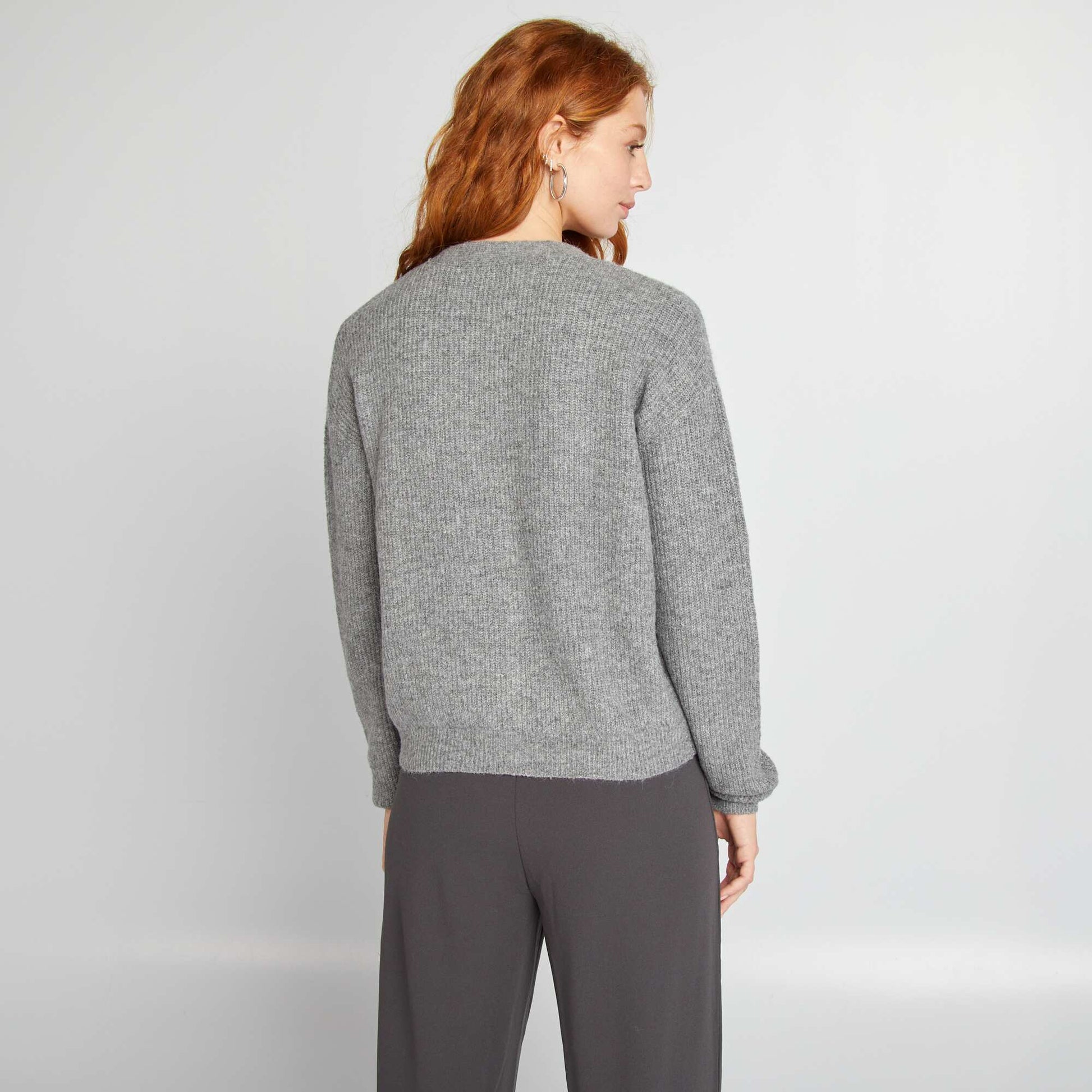 Gilet avec boutonnage fantaisie strass Gris