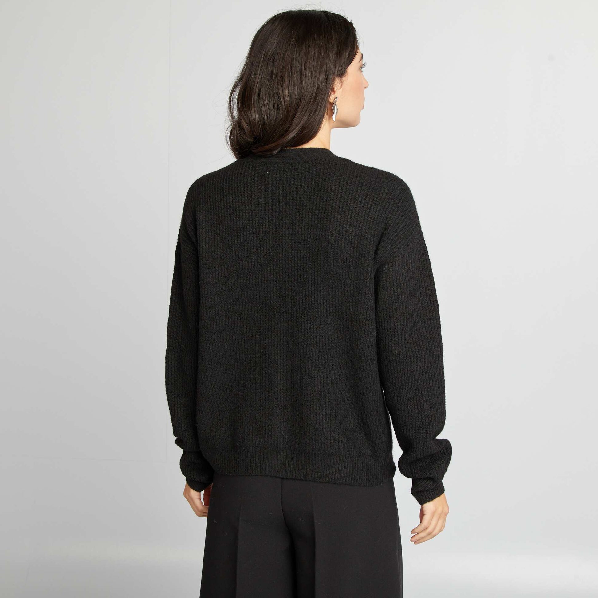 Gilet avec boutonnage fantaisie strass noir