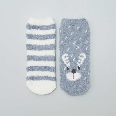 Chaussettes antid rapantes chaudes 'animal' Gris