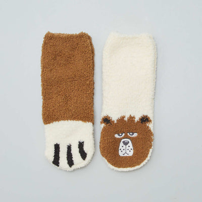 Chaussettes antid rapantes chaudes 'animal' Marron