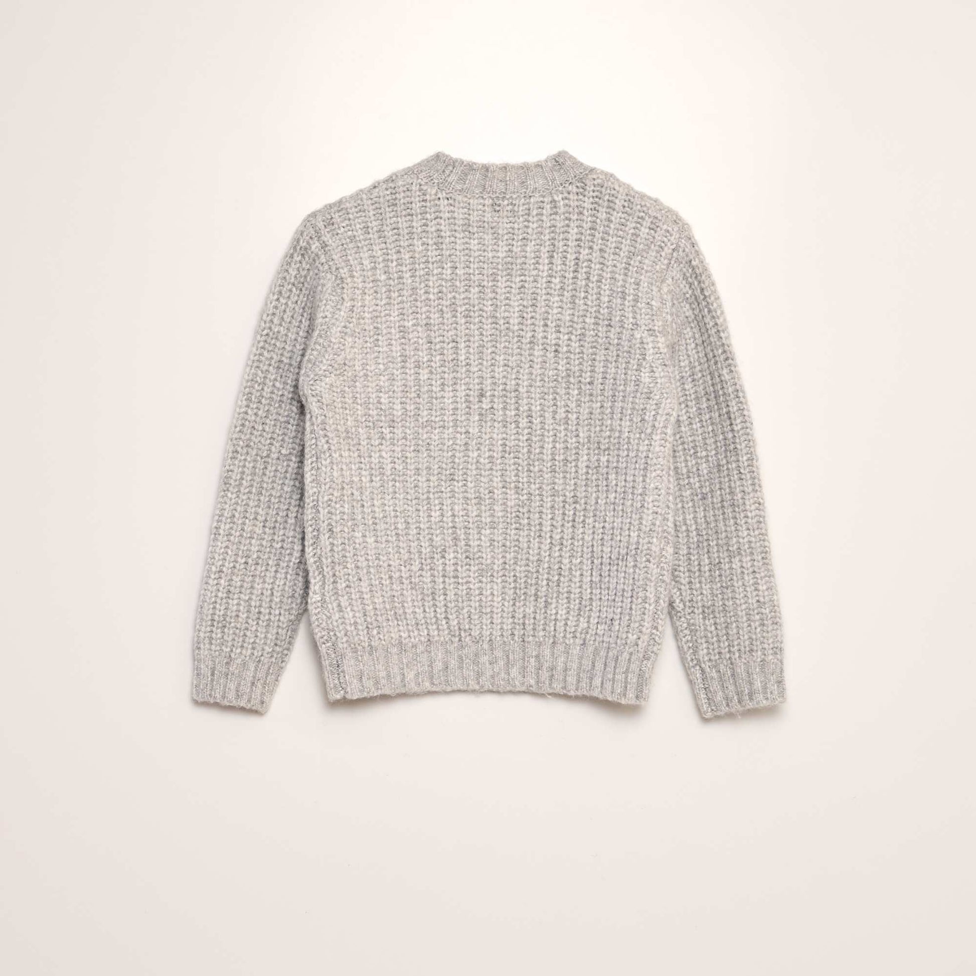 Pull en maille grosse jauge Gris