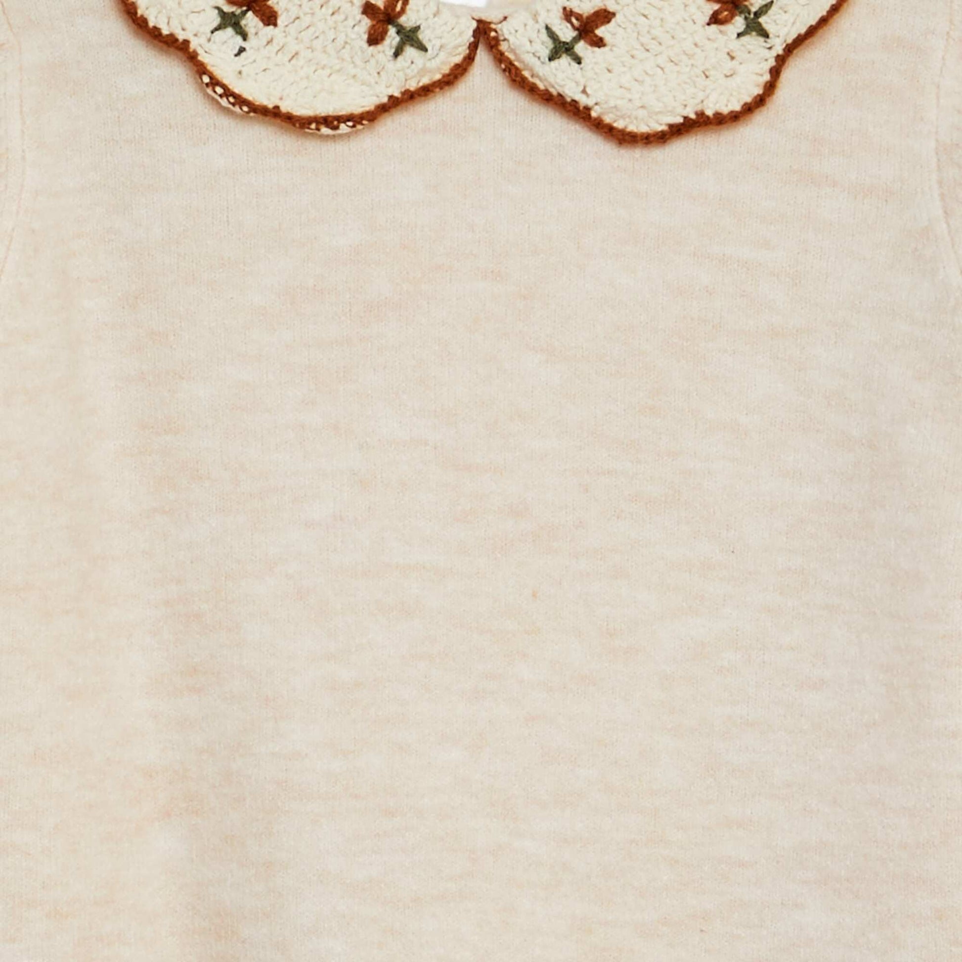 Pull avec col en crochet Beige