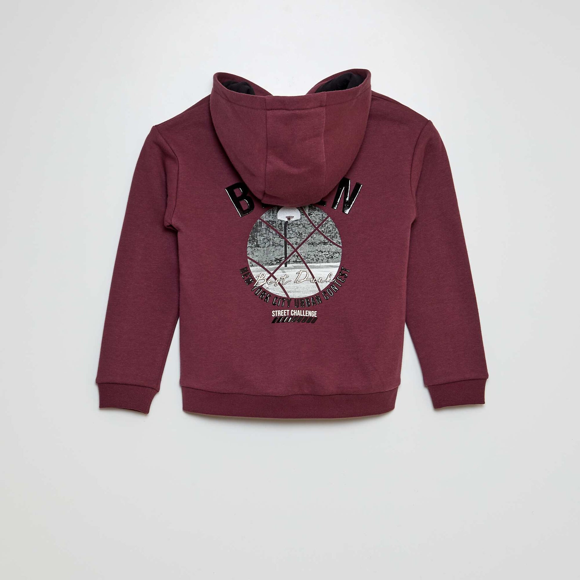 Sweat à capuche large Bordeaux