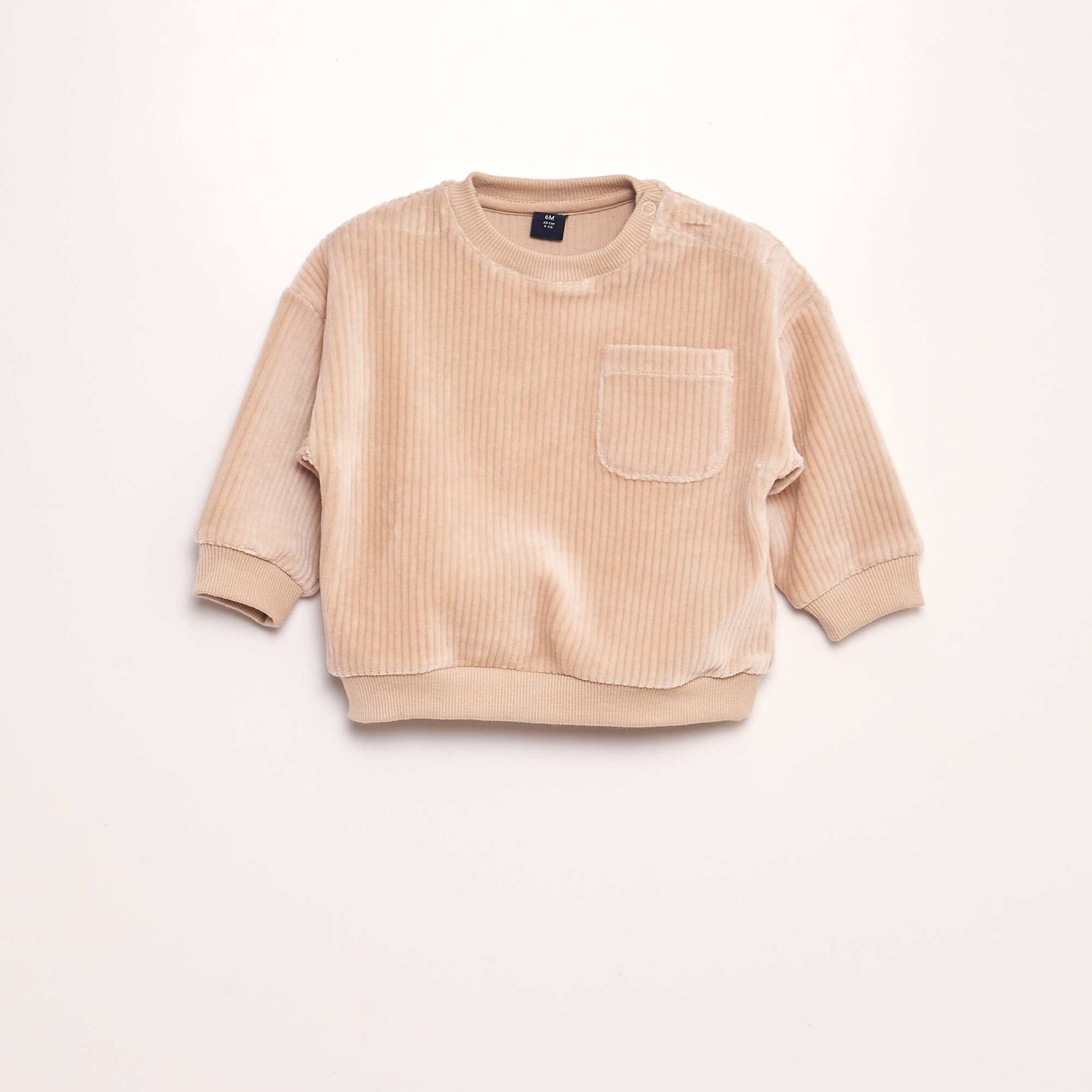 Ensemble jogging en velours sweat + pantalon - 2 pi ces Beige