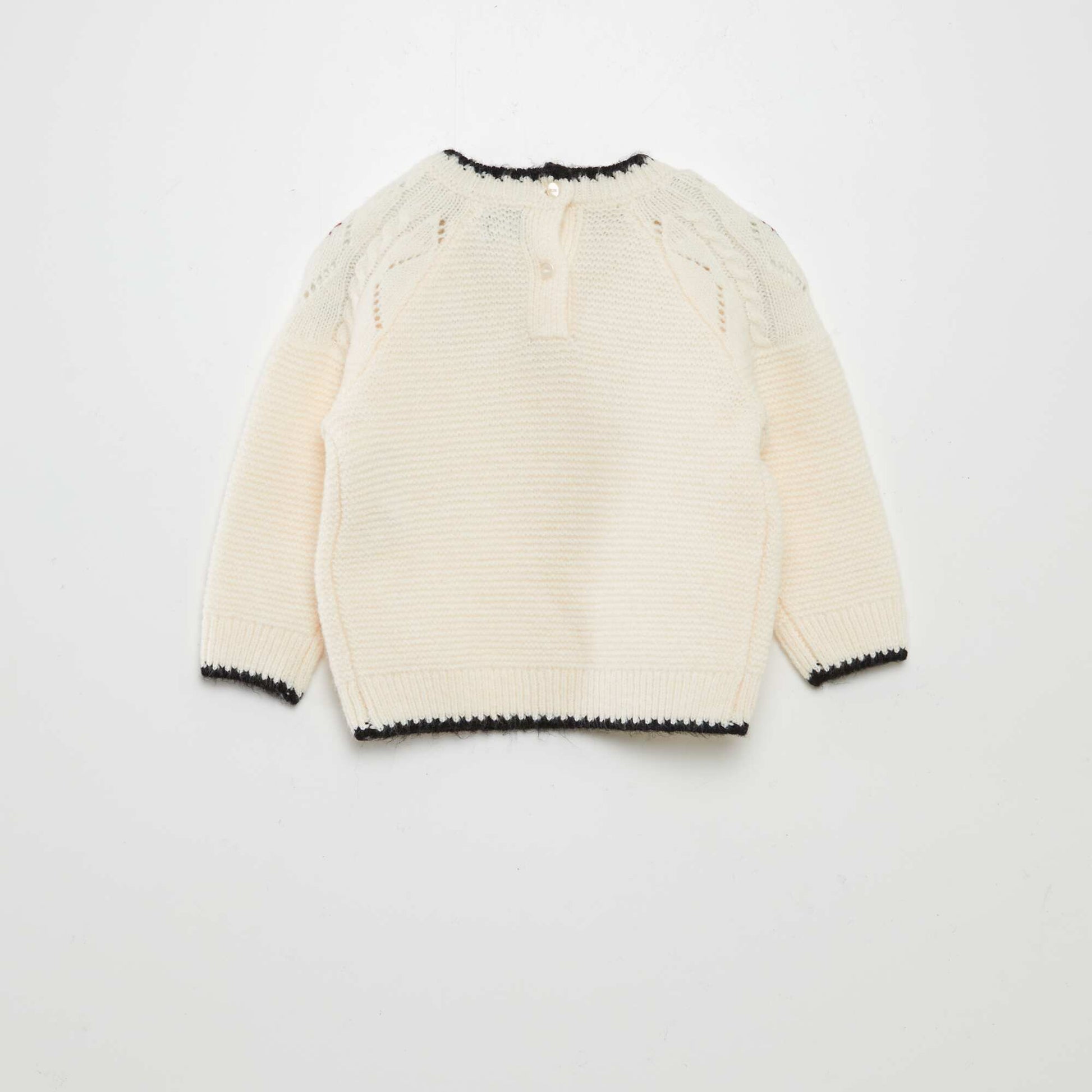 Pull en jacquard avec broderie Blanc