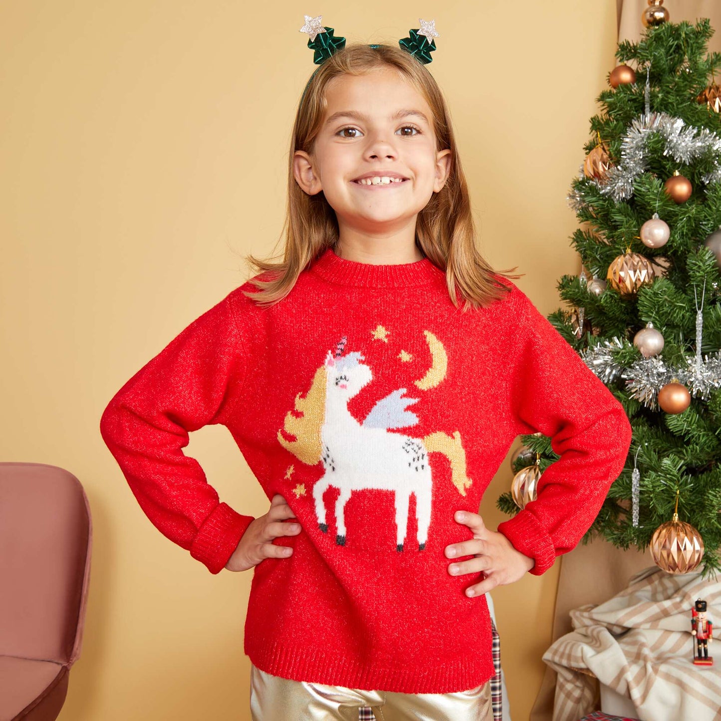 Pull de Noël animé Rouge