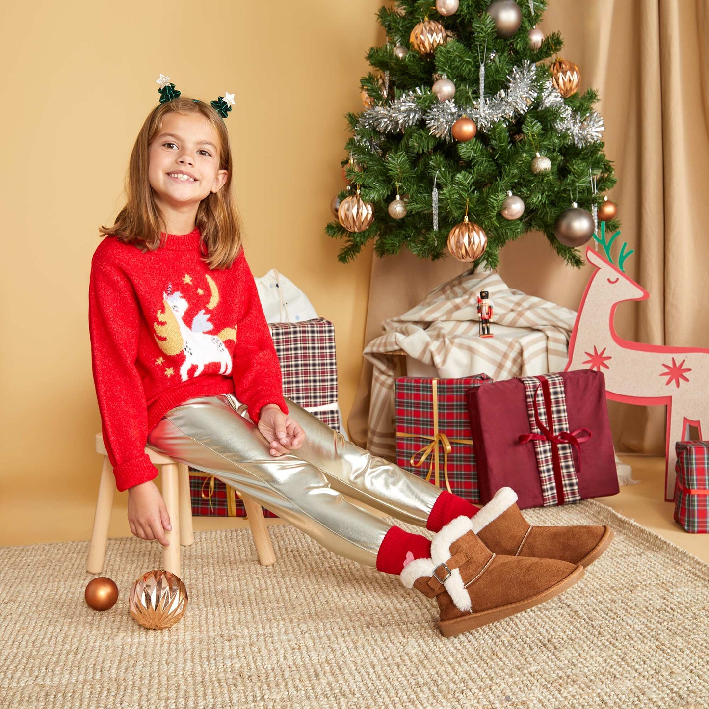 Pull de Noël animé Rouge