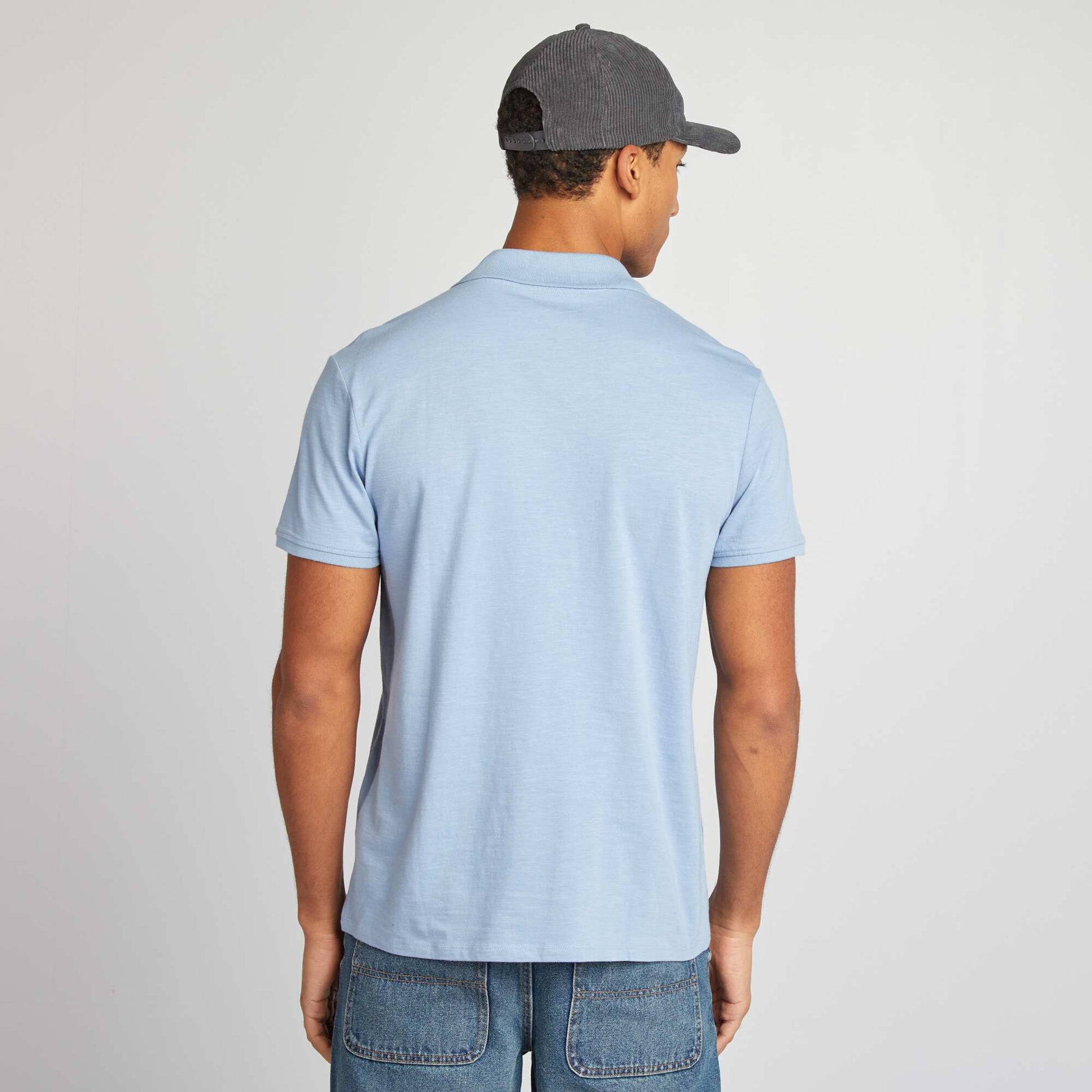 Polo en jersey Bleu
