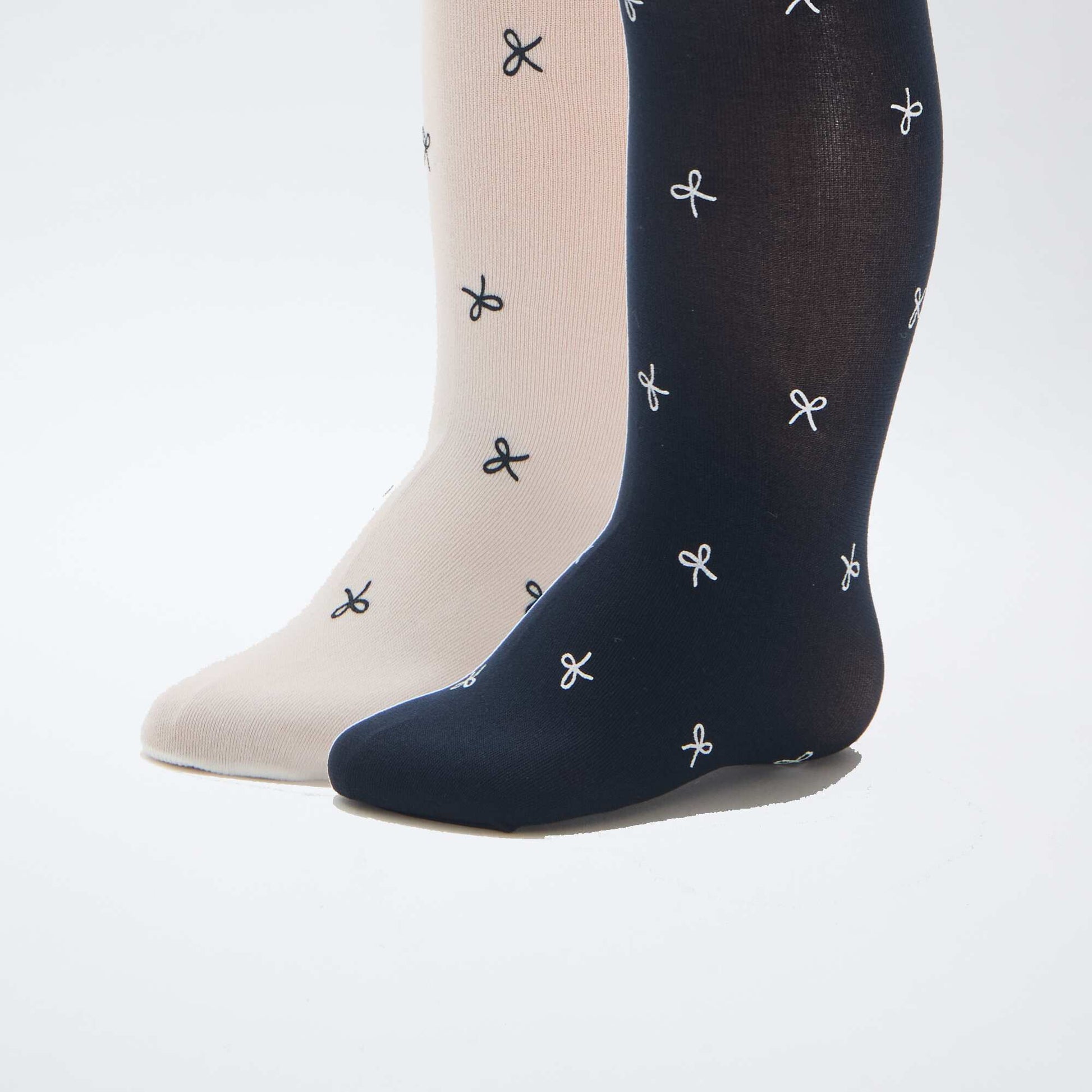 Lot de 2 paires de collants légers fantaisie BLEU