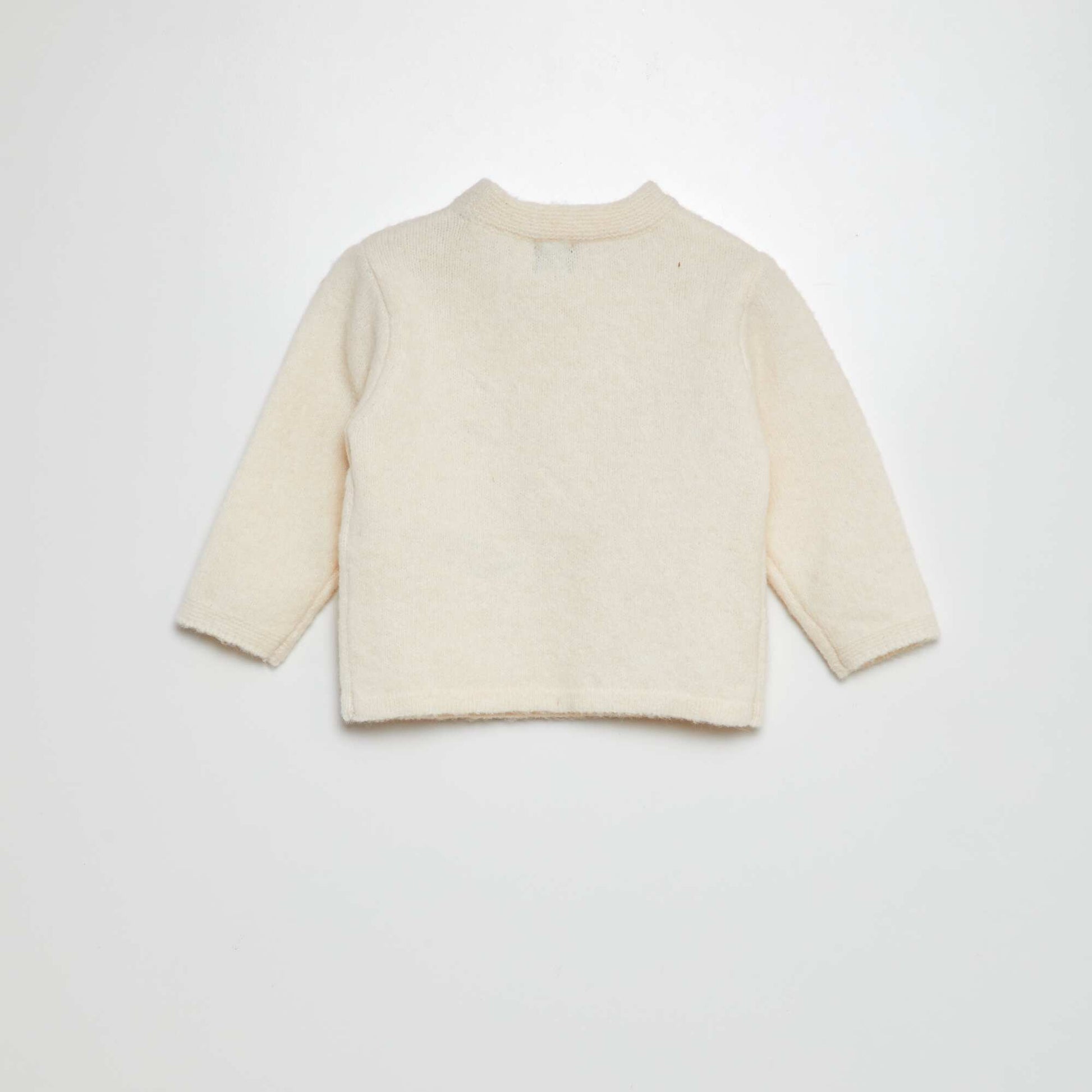 Pull avec broderie fleurie Blanc