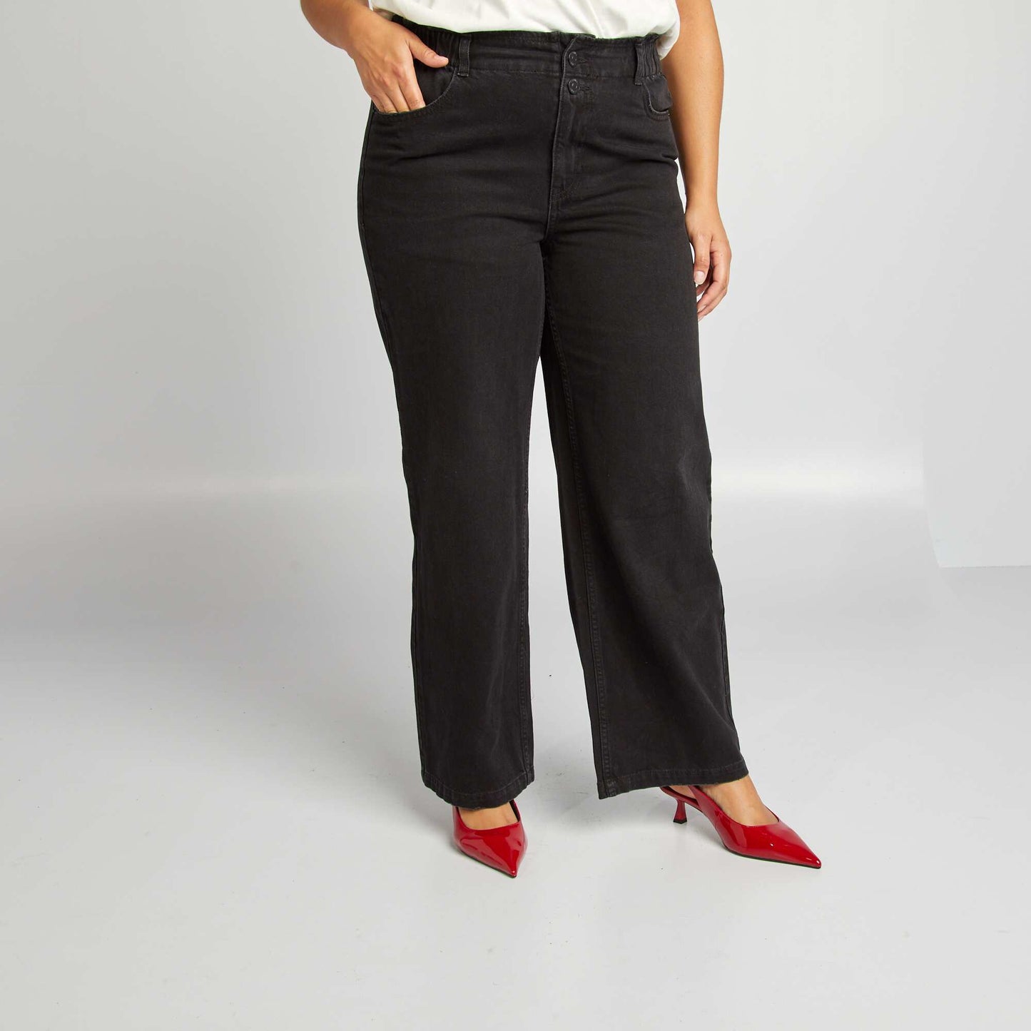 Pantalon denim Wide leg Noir