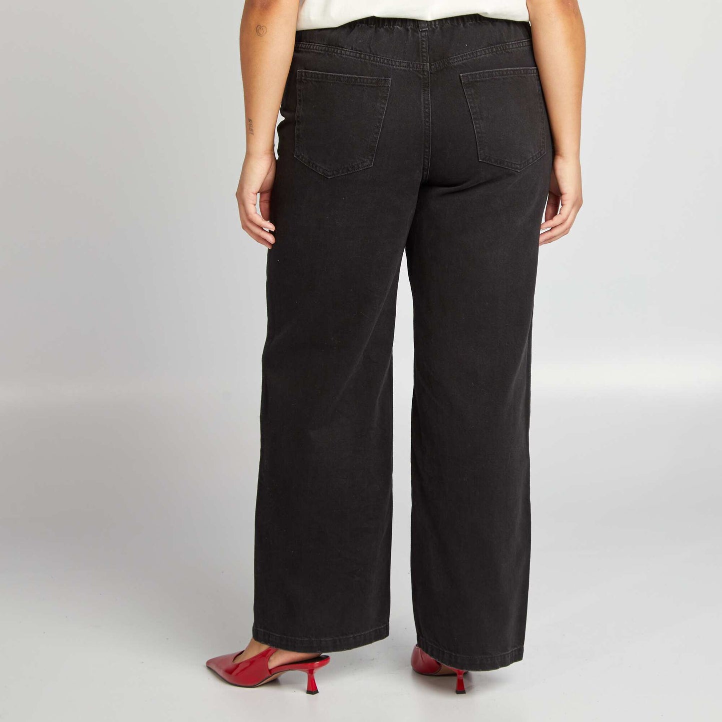 Pantalon denim Wide leg Noir