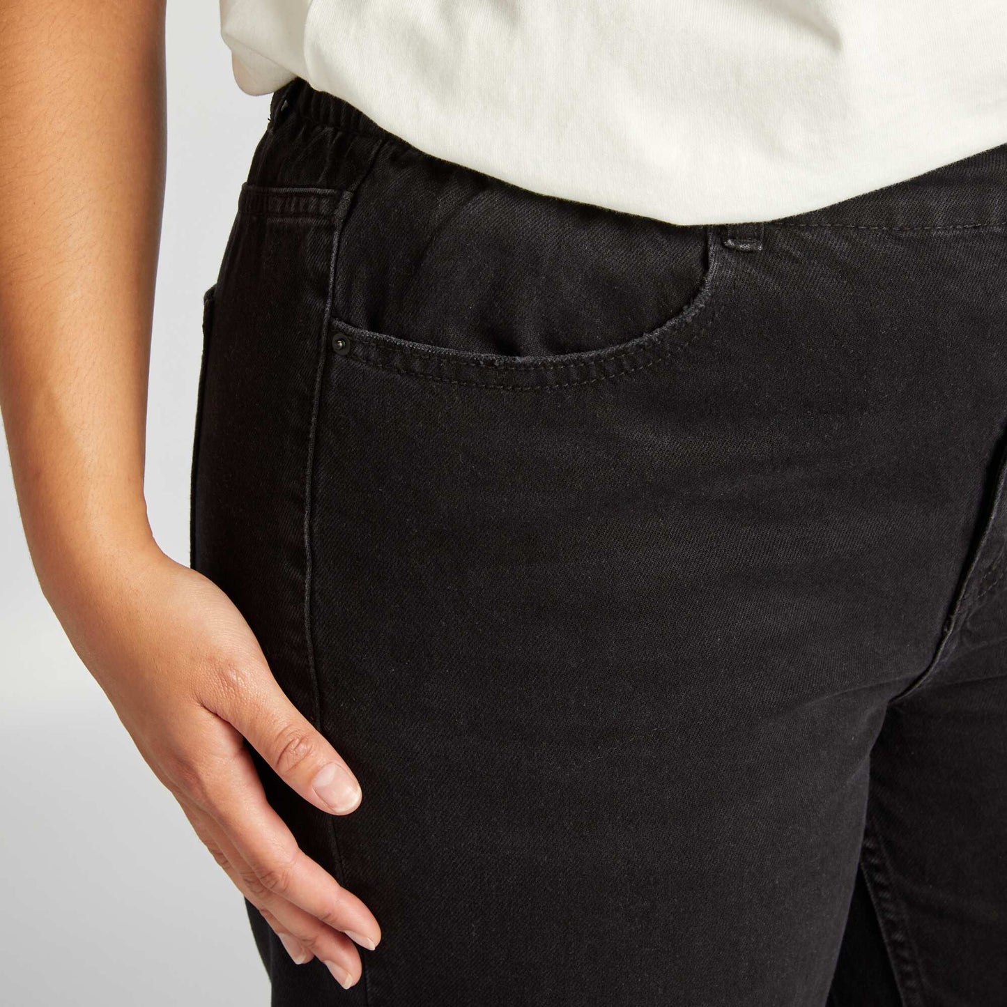 Pantalon denim Wide leg Noir