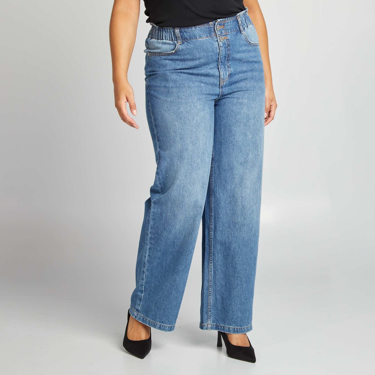 Pantalon denim Wide leg Bleu